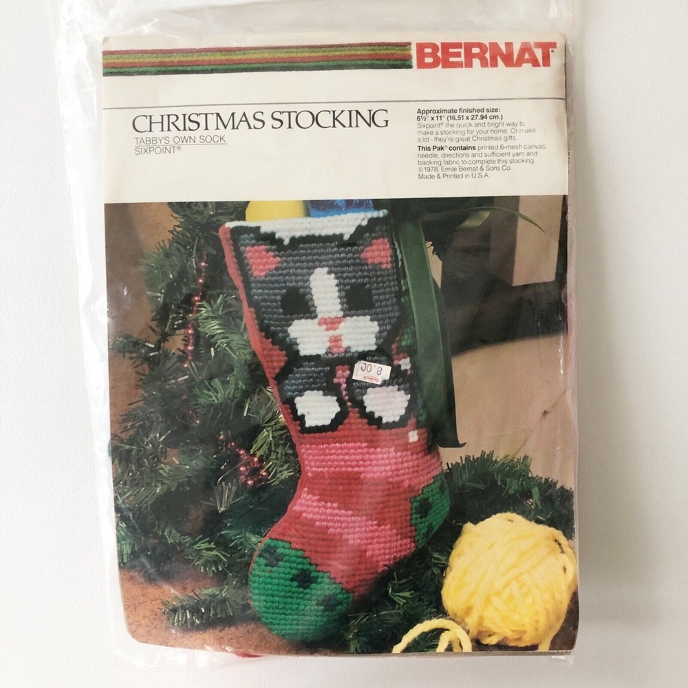 Tabbys Own Sock By Bernat Kitty Cat Stocking Cross Stitch Craft Kit #WO8056